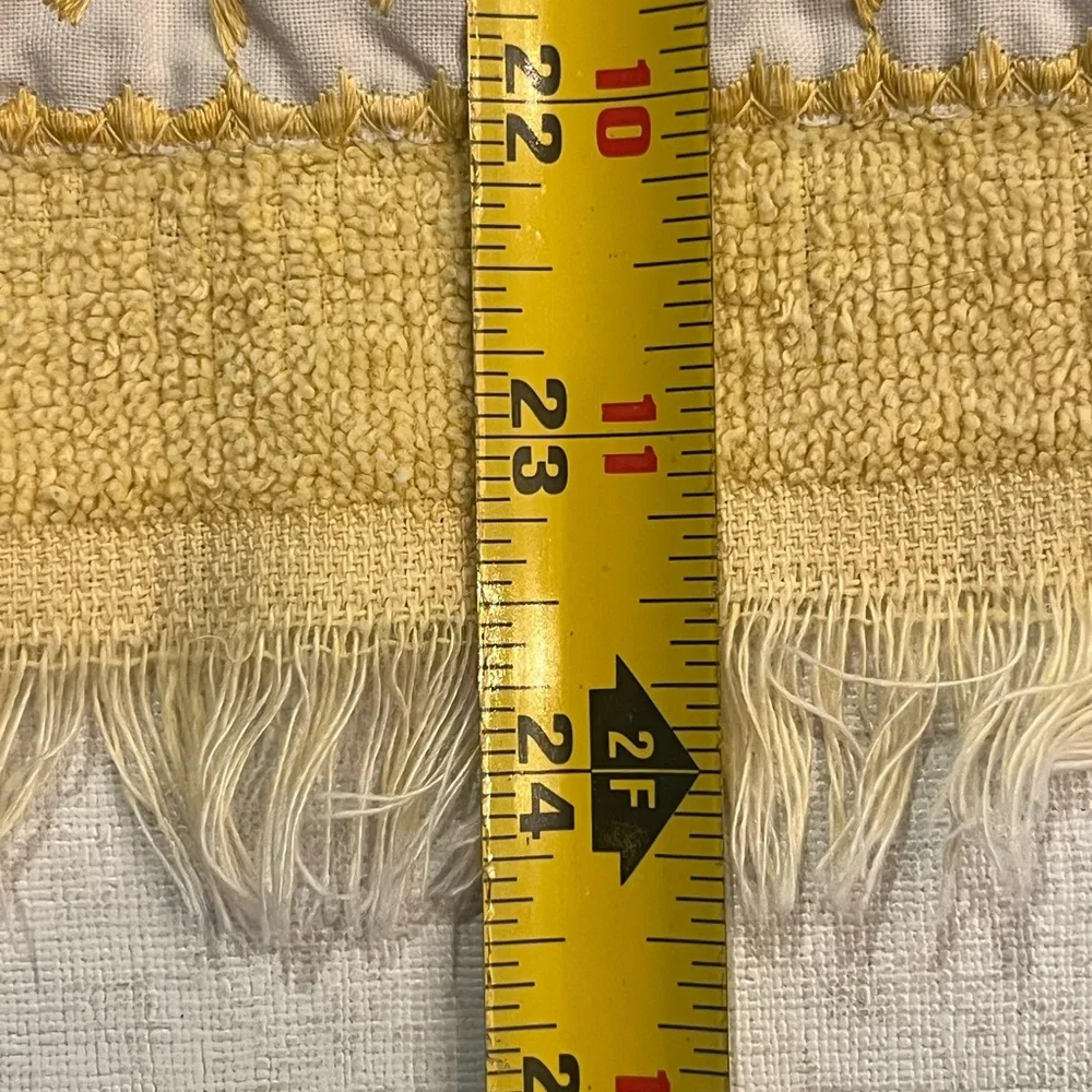 Vintage 60s/ 70s style embroidered yellow hand towel. GUC! Super retro!